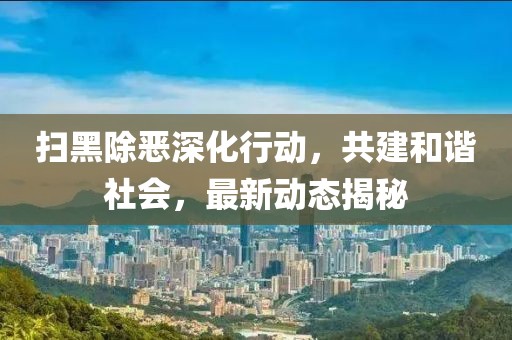 扫黑除恶深化行动，共建和谐社会，最新动态揭秘