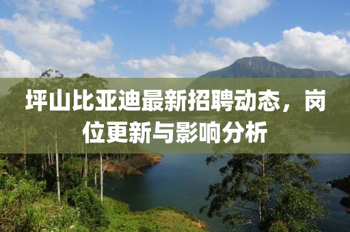 坪山比亚迪最新招聘动态，岗位更新与影响分析