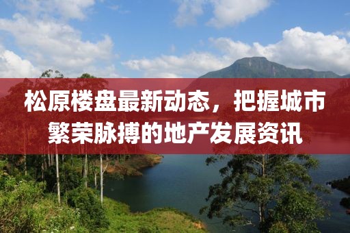 松原楼盘最新动态，把握城市繁荣脉搏的地产发展资讯