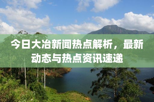 今日大冶新闻热点解析，最新动态与热点资讯速递