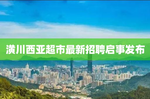 潢川西亚超市最新招聘启事发布