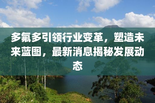 多氟多引领行业变革，塑造未来蓝图，最新消息揭秘发展动态