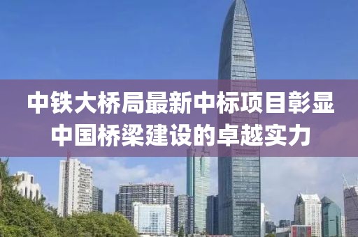 中铁大桥局最新中标项目彰显中国桥梁建设的卓越实力