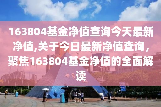 163804基金净值查询今天最新净值,关于今日最新净值查询，聚焦163804基金净值的全面解读